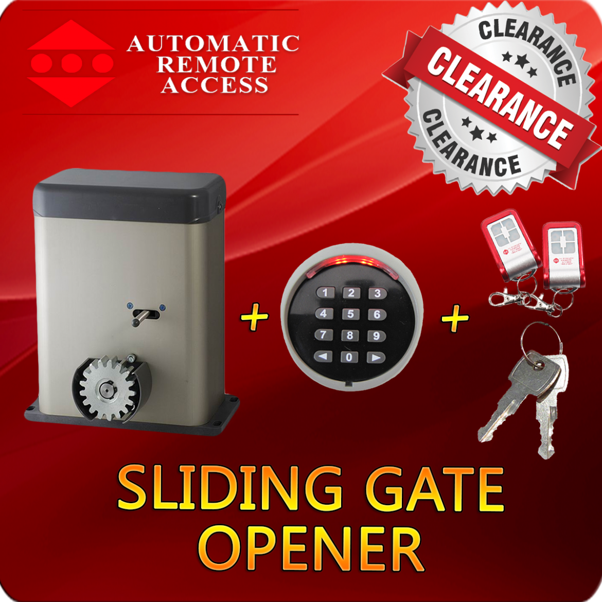 PY500AC Sliding Gate Motor Opener , Keypad Entry, 2 x Remotes & 2 x ...